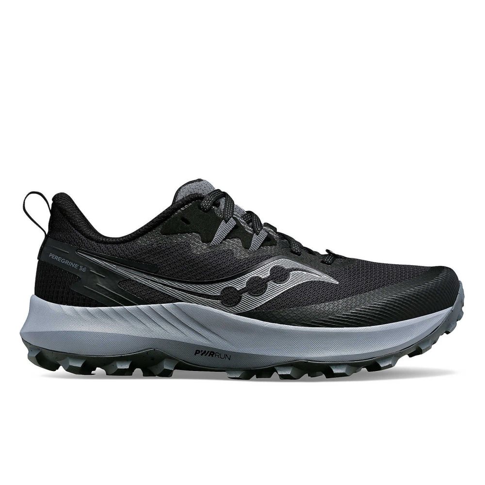 Saucony Peregrine 14 Wide Black Dark Grey | MGINO-8561