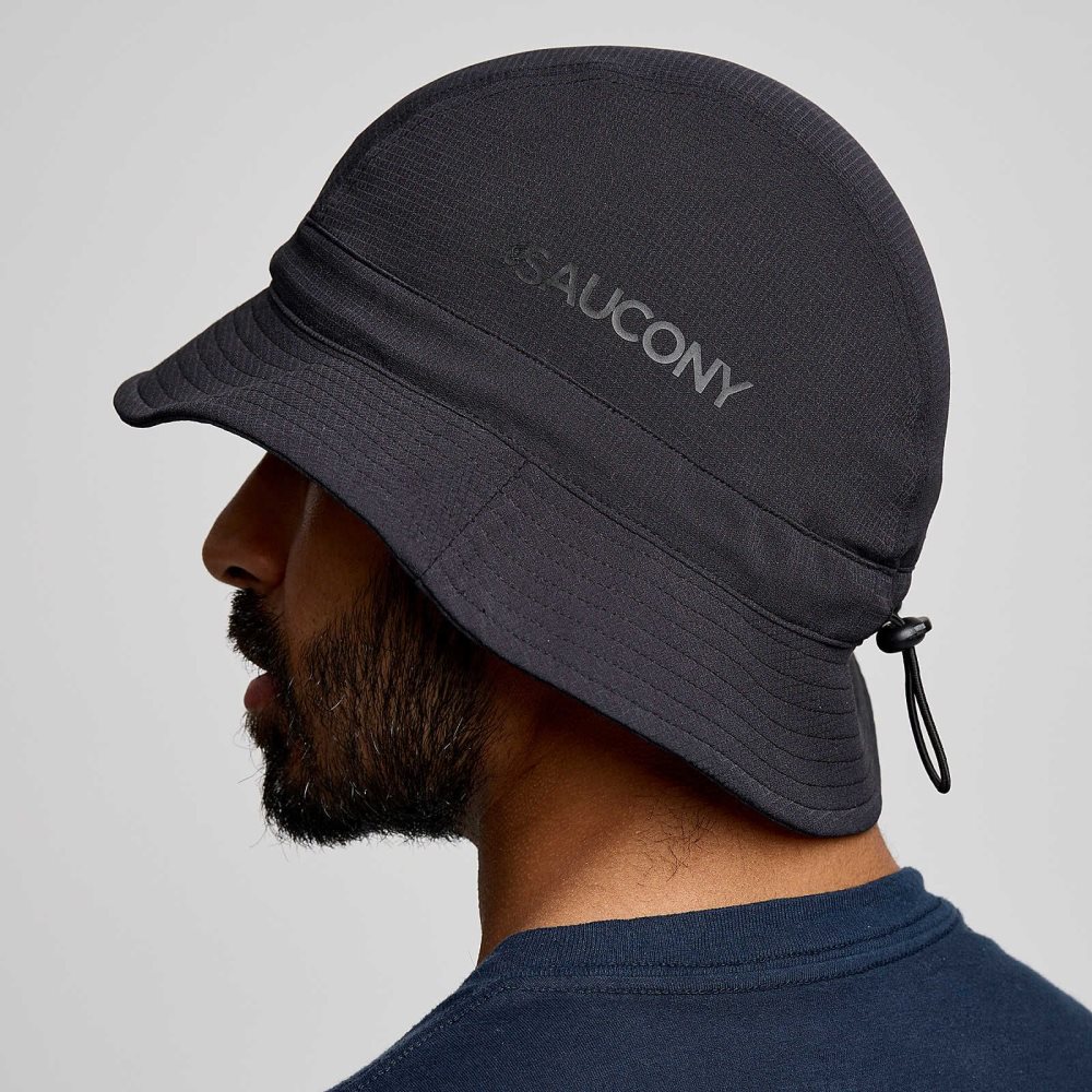 Saucony Peregrine Bucket Hat Black | OBAJF-6394