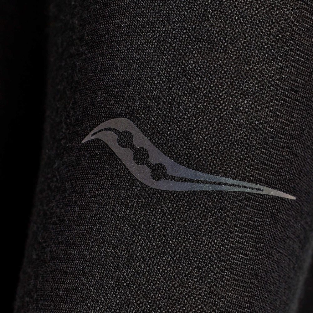 Saucony Peregrine Merino Long Sleeve Black | JYQMV-8932