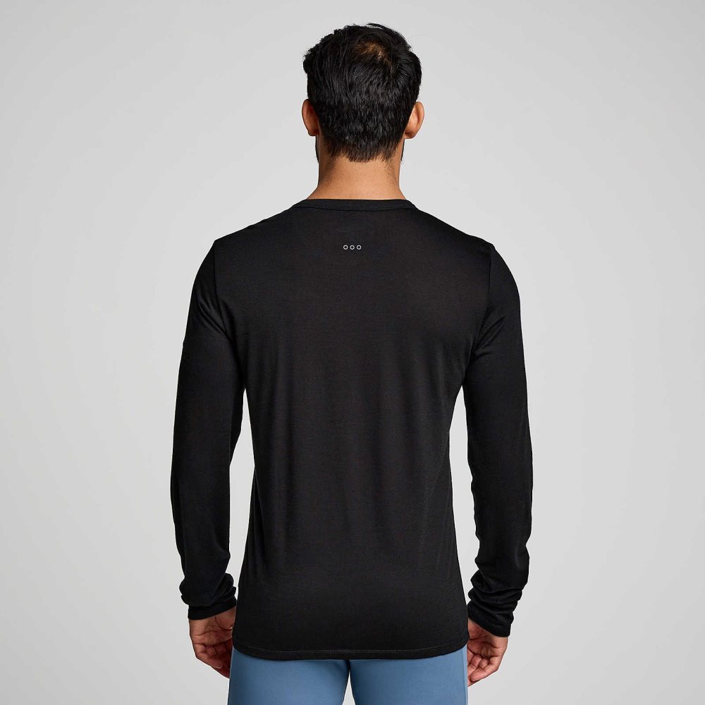 Saucony Peregrine Merino Long Sleeve Black | ZCWKV-1208