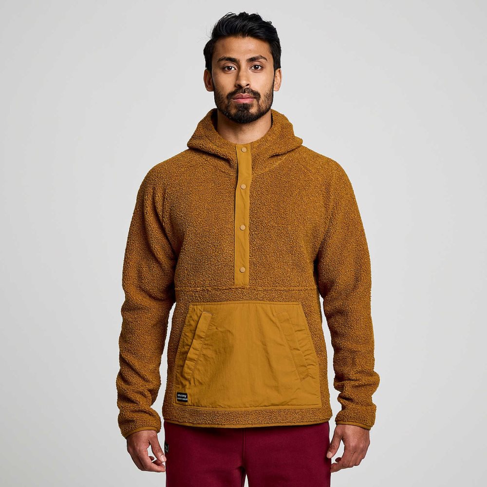 Saucony Recovery Sherpa Pullover Brown | BZIYU-1574