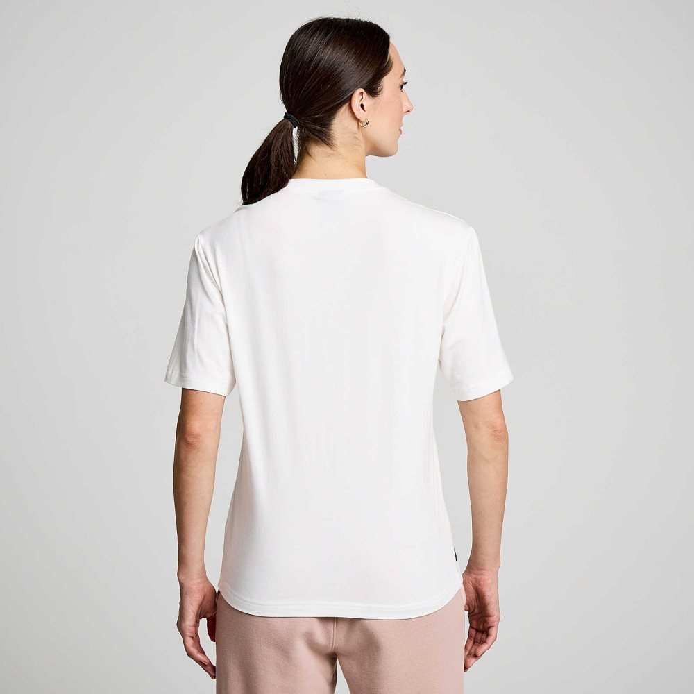 Saucony Recovery Short Sleeve White | IOTRC-7319