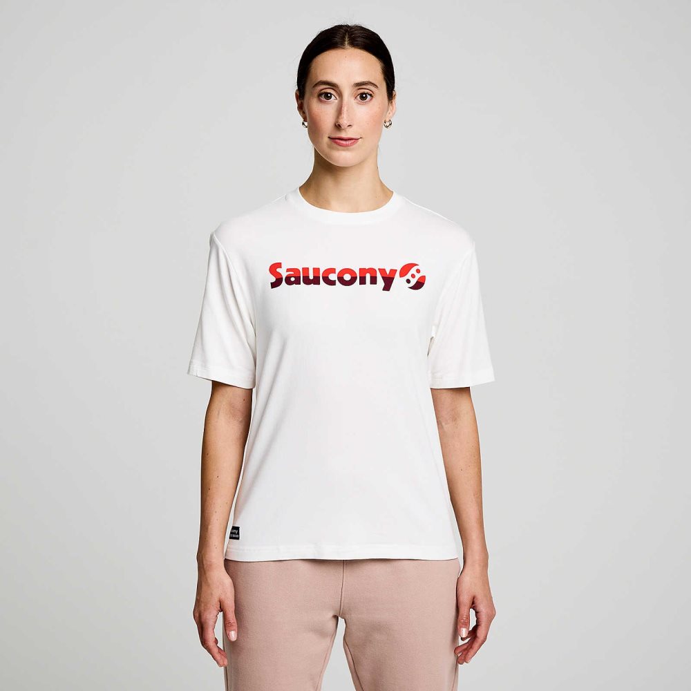 Saucony Recovery Short Sleeve White | UITLQ-4586