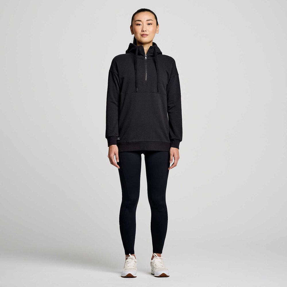 Saucony Recovery Zip Tunic Black | FJOZK-8753