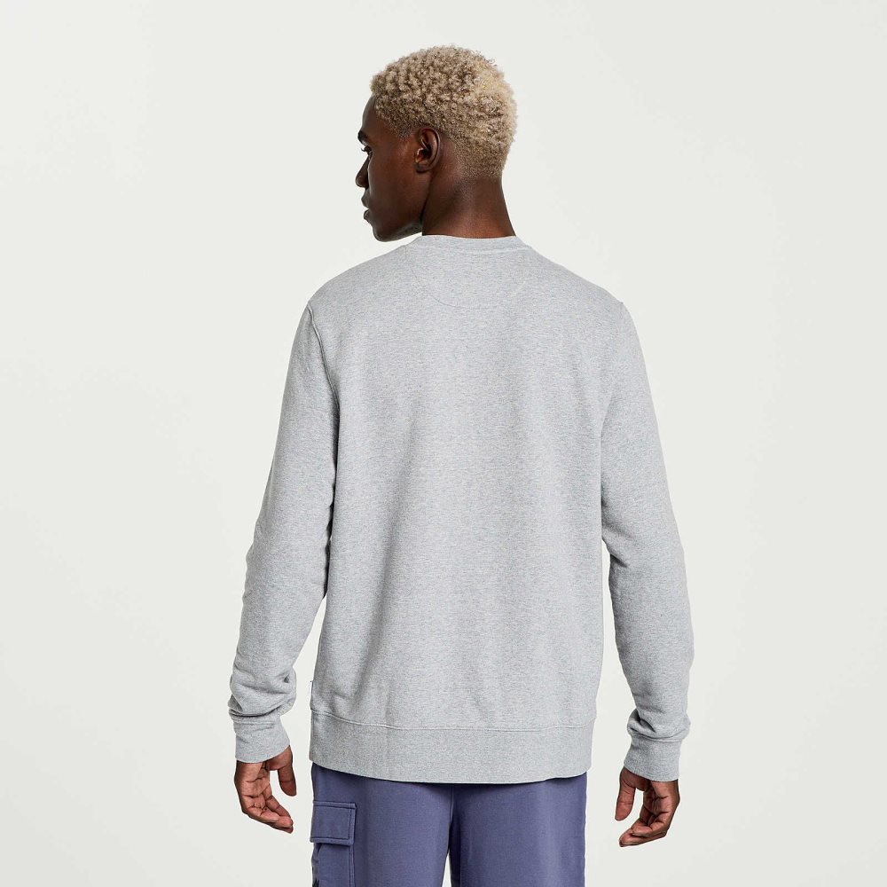 Saucony Rested Crewneck Light Grey | HKISR-5670