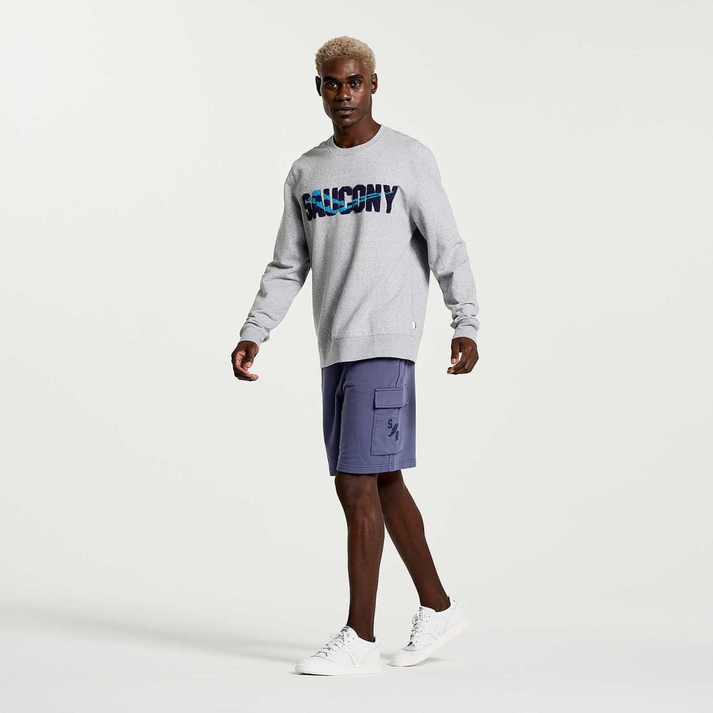 Saucony Rested Crewneck Light Grey | HKISR-5670