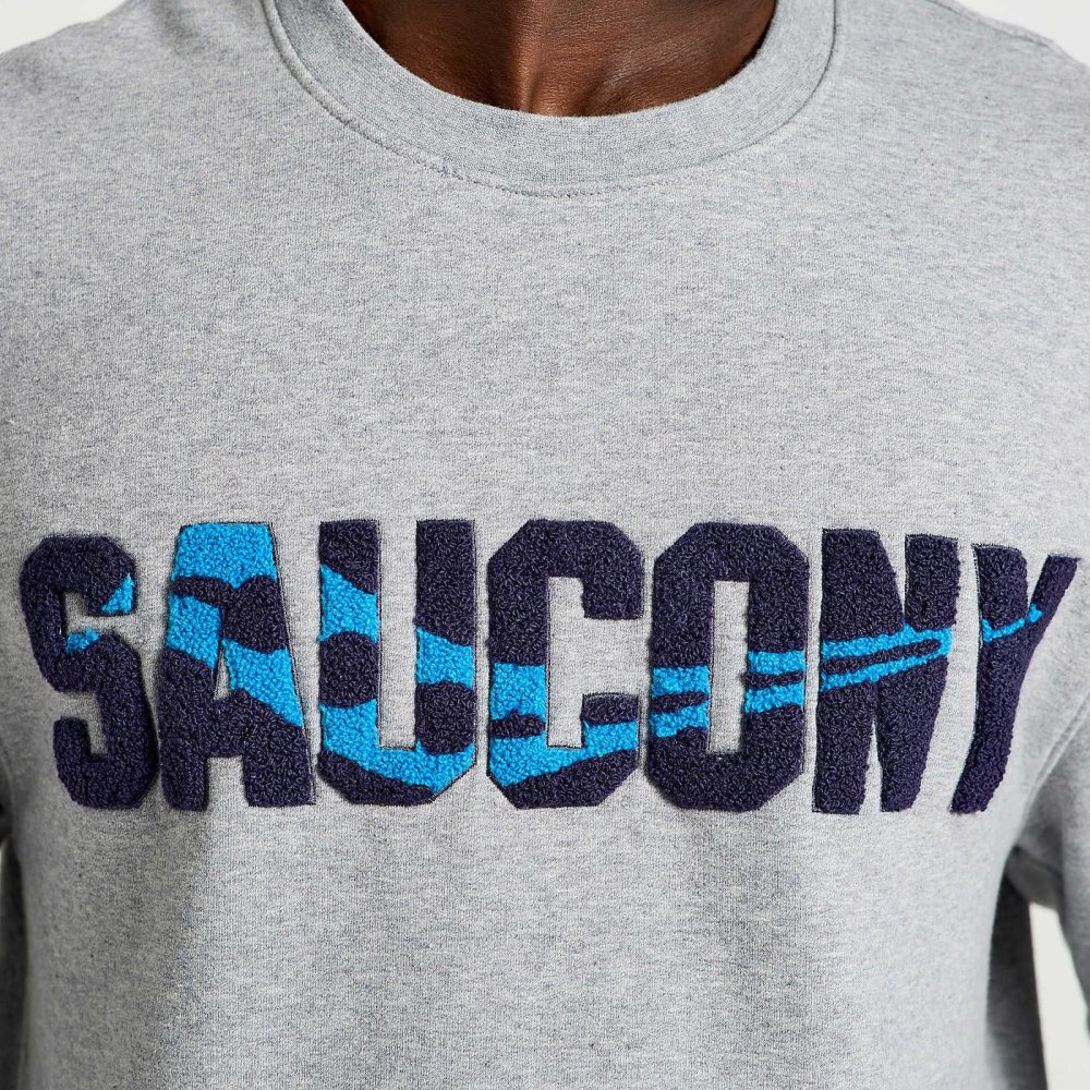 Saucony Rested Crewneck Light Grey | HKISR-5670