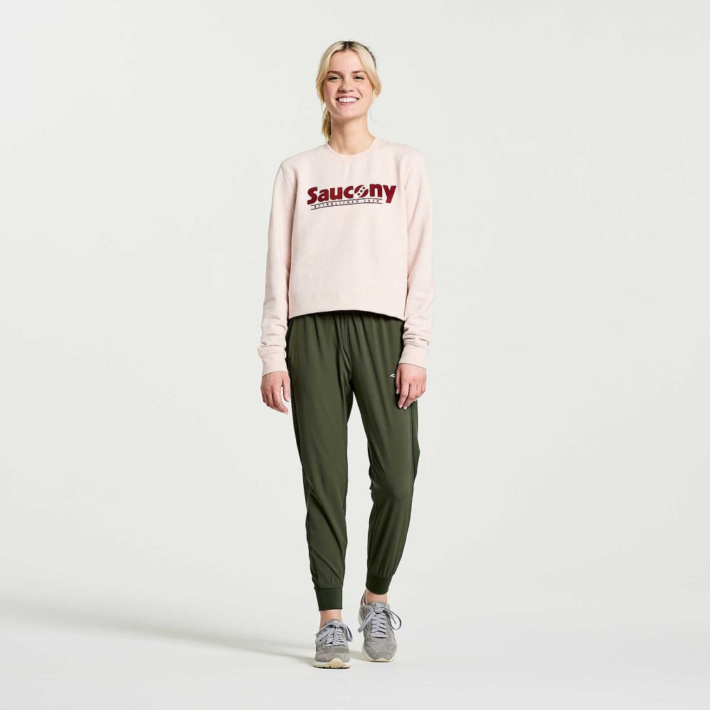 Saucony Rested Crewneck Rose | BADMP-4317