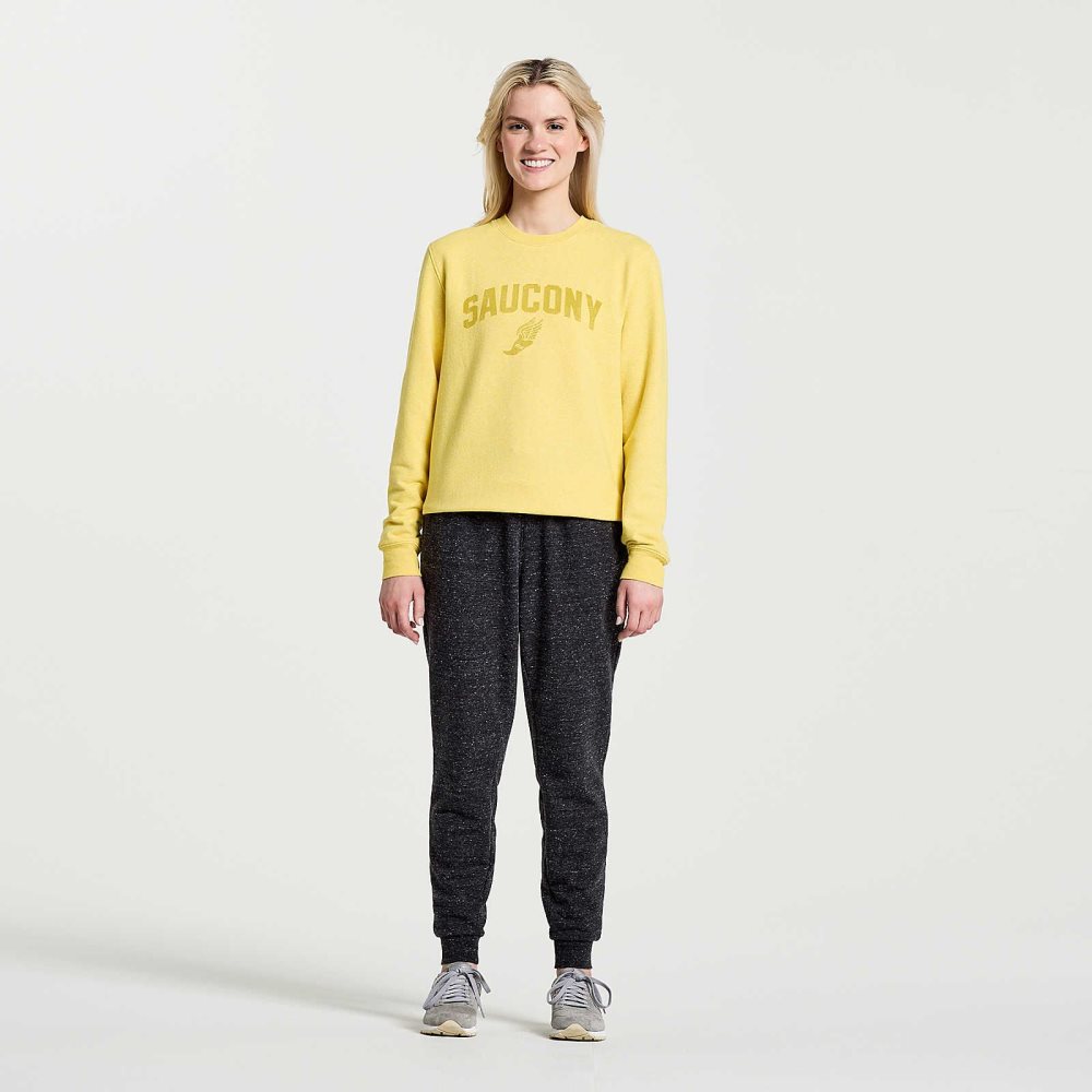 Saucony Rested Crewneck Sulphur Heather Graphic | QMERI-9157