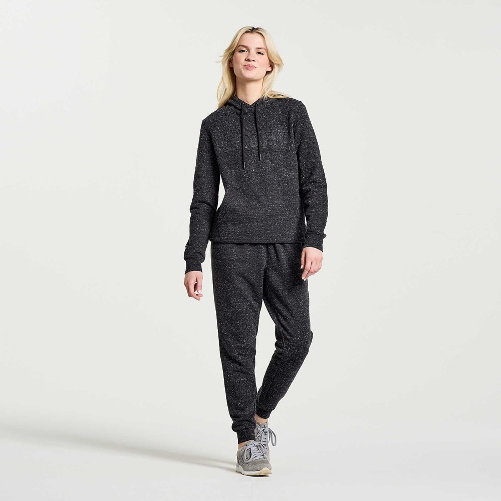 Saucony Rested Hoodie Black | JKSPW-0752