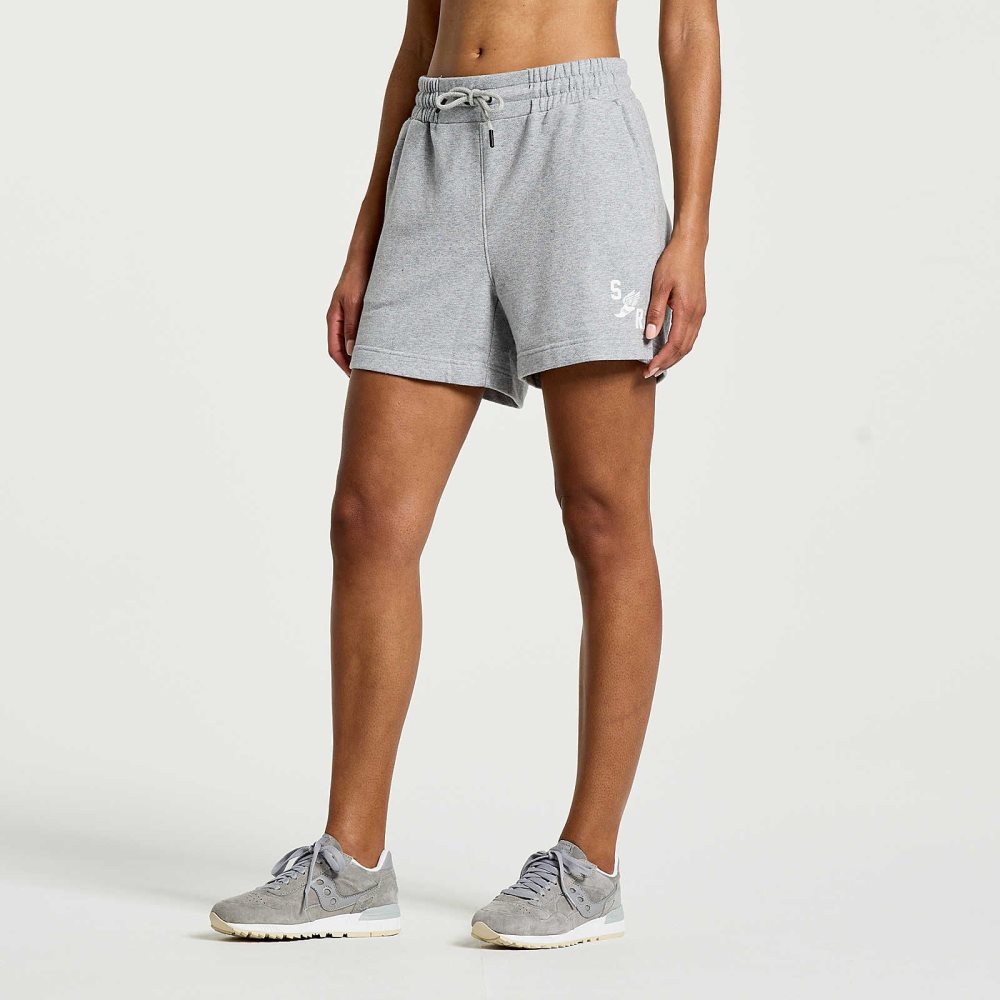 Saucony Rested Sweat Short Light Grey | DJBMU-3914