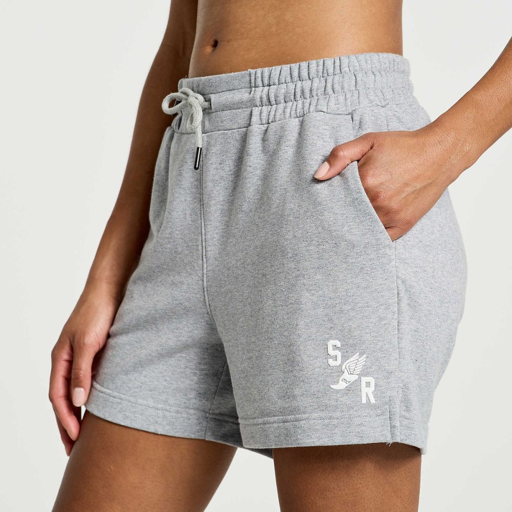 Saucony Rested Sweat Short Light Grey | DJBMU-3914