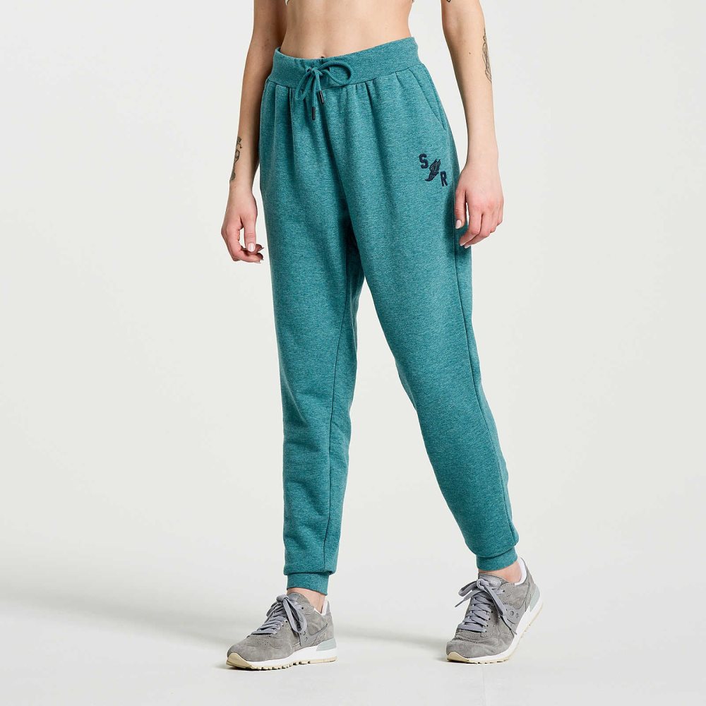 Saucony Rested Sweatpant North Atlantic Heather Graphic | WSAJX-6381