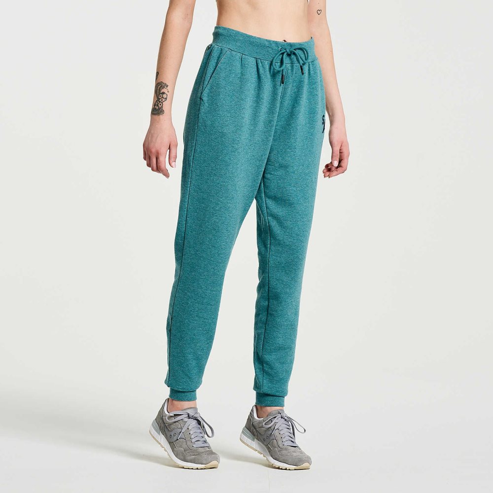 Saucony Rested Sweatpant North Atlantic Heather Graphic | WSAJX-6381