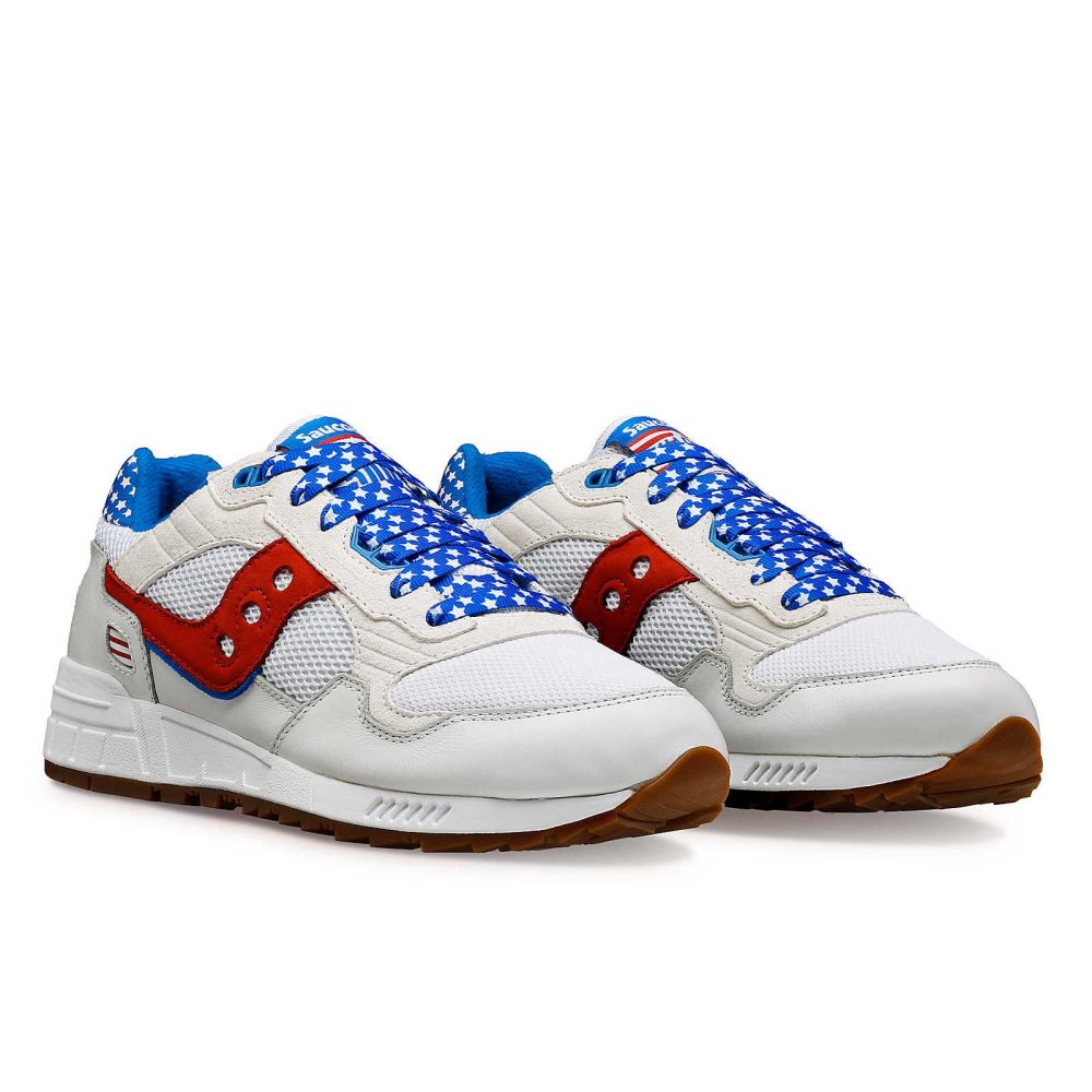 Saucony Shadow 5000 Fireworks White Red | SNZLQ-7619