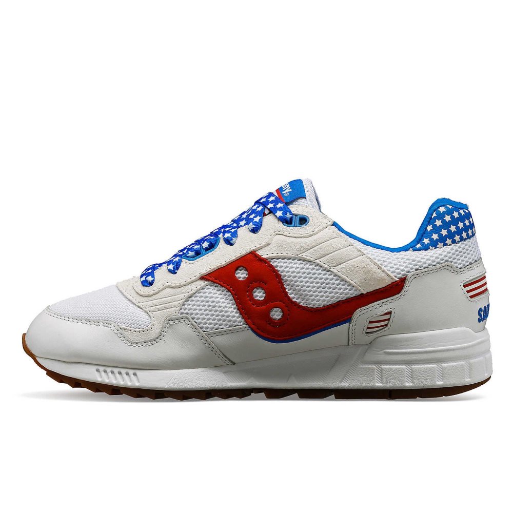 Saucony Shadow 5000 Fireworks White Red | SNZLQ-7619