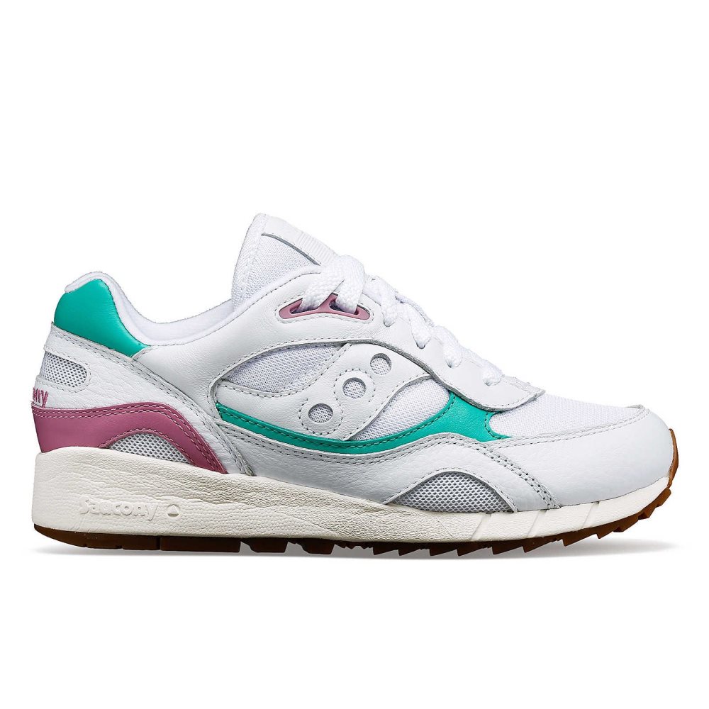 Saucony Shadow 6000 Premium White Light Turquoise | CKIWS-5146