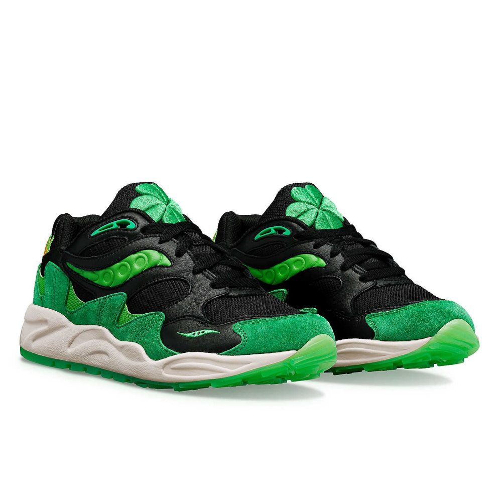 Saucony Shamrock Grid Shadow 2 Black Green | XJVMO-2583