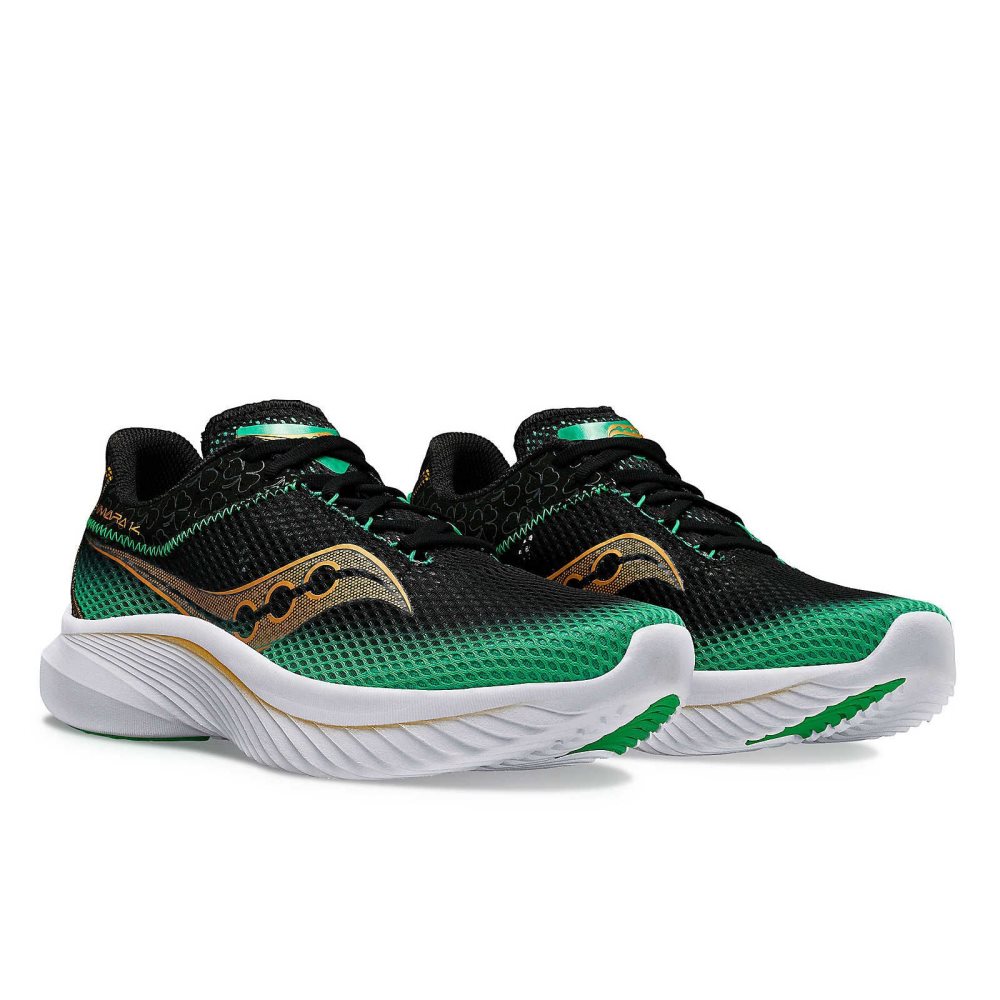 Saucony Shamrock Kinvara 14 Black Green | UWFJN-3092