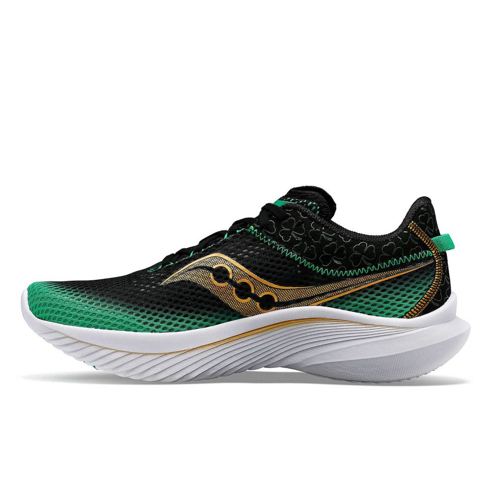 Saucony Shamrock Kinvara 14 Black Green | UWFJN-3092