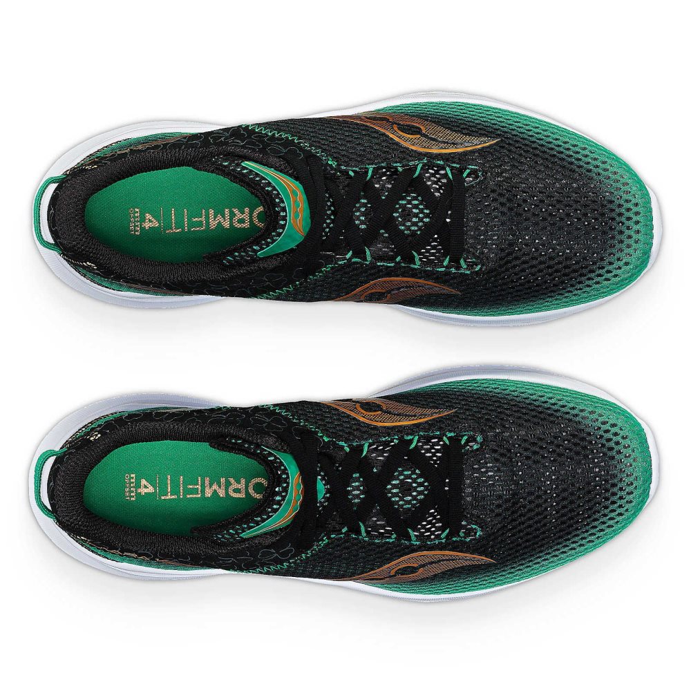 Saucony Shamrock Kinvara 14 Black Green | UWFJN-3092