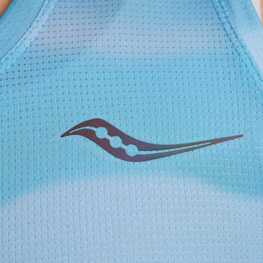 Saucony Stopwatch Graphic Singlet Calm Print | QOBEZ-7348