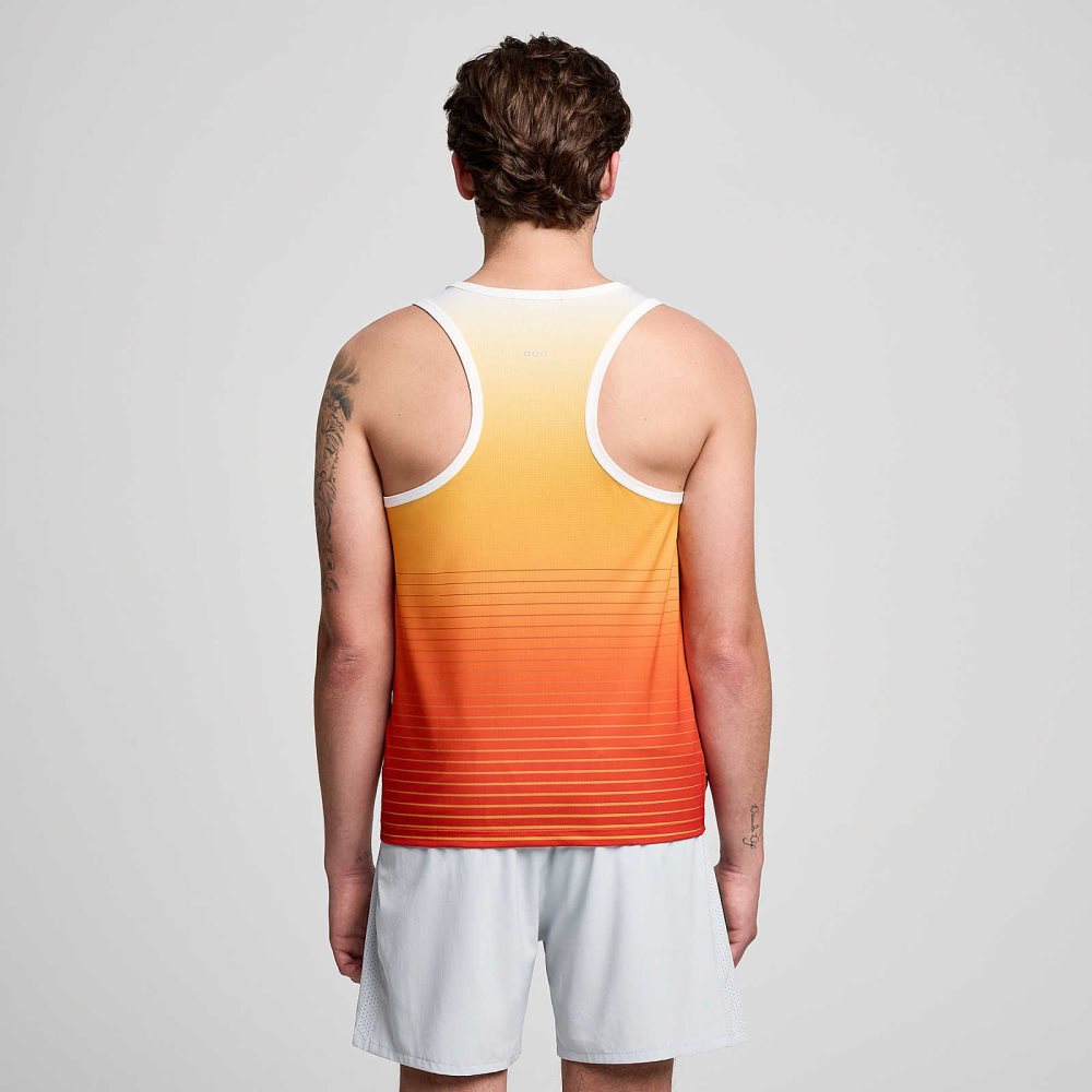 Saucony Stopwatch Graphic Singlet Confident Print | BHNSK-0634