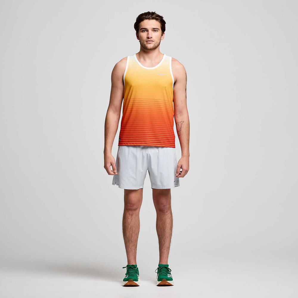 Saucony Stopwatch Graphic Singlet Confident Print | BHNSK-0634