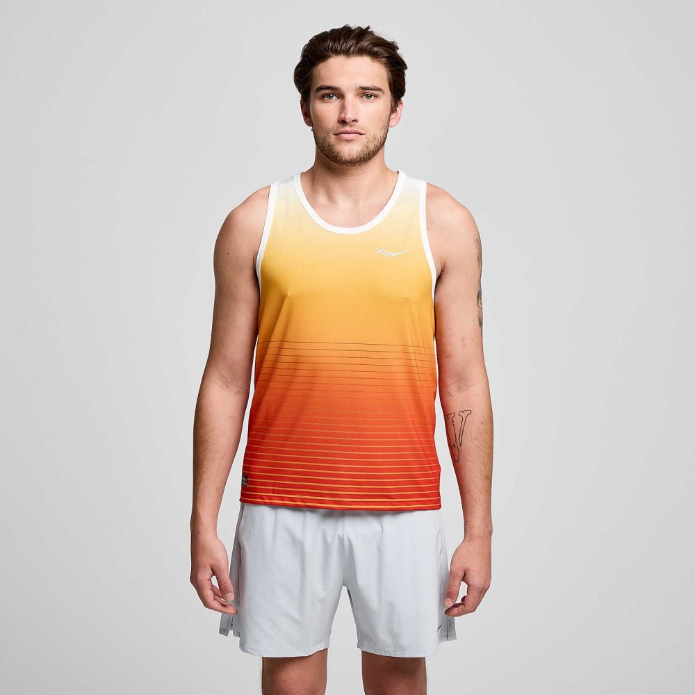 Saucony Stopwatch Graphic Singlet Confident Print | BHNSK-0634