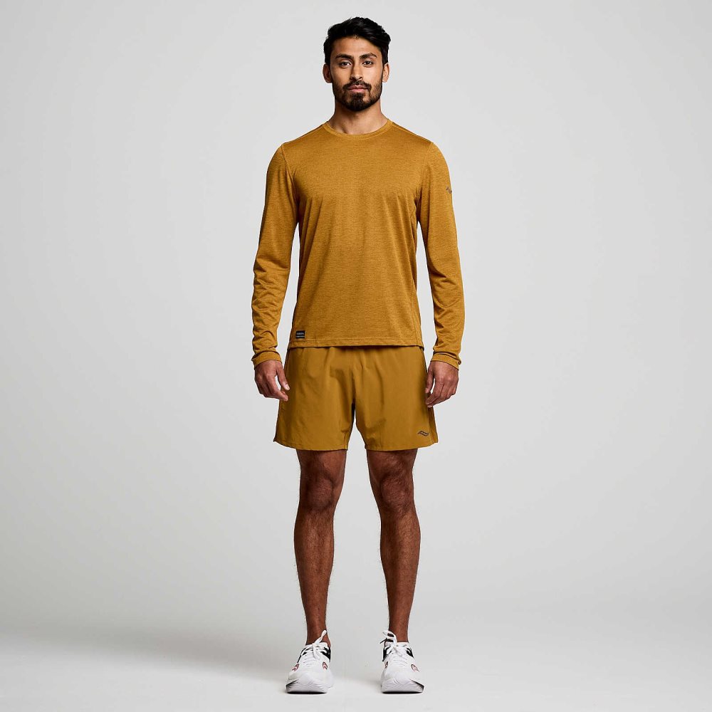 Saucony Stopwatch Long Sleeve Brown | JPSTU-9876