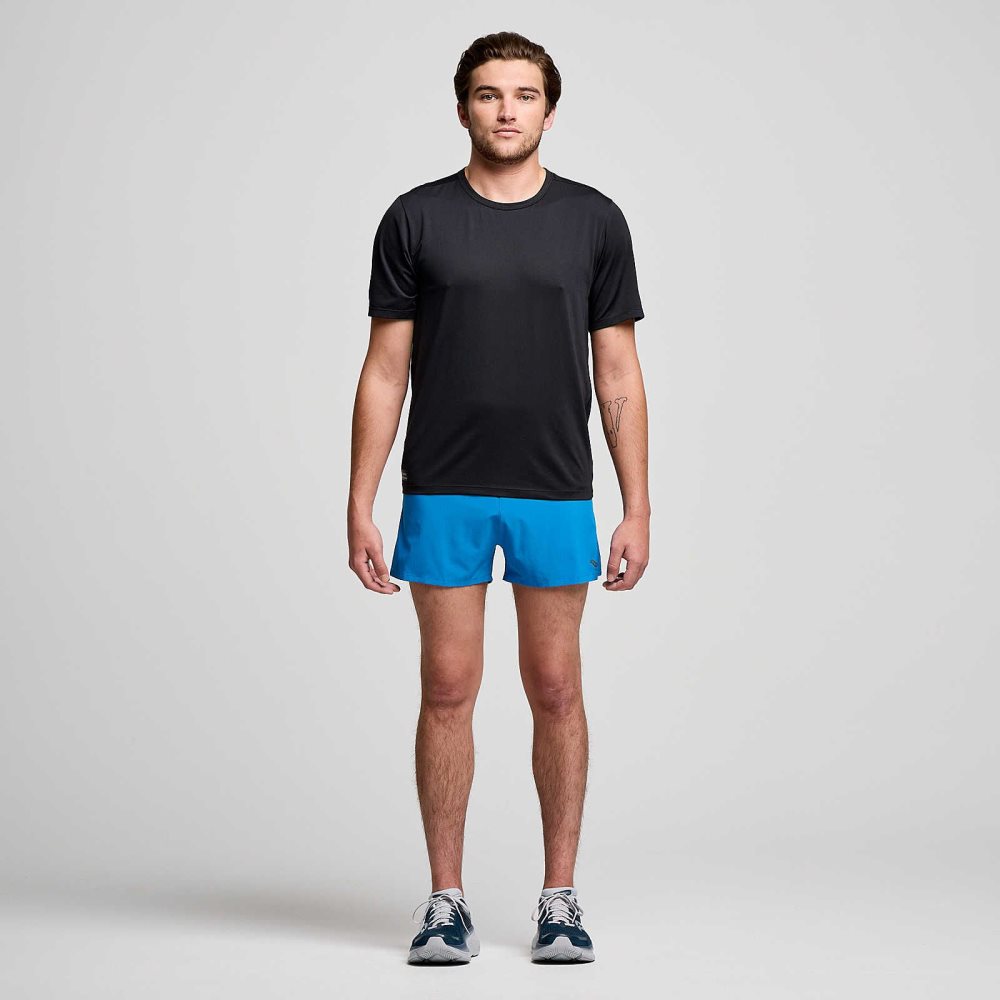 Saucony Stopwatch Short Sleeve Black | OVRGK-4679