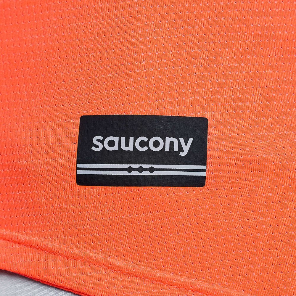 Saucony Stopwatch Short Sleeve ViZiRed | ONLBQ-8391