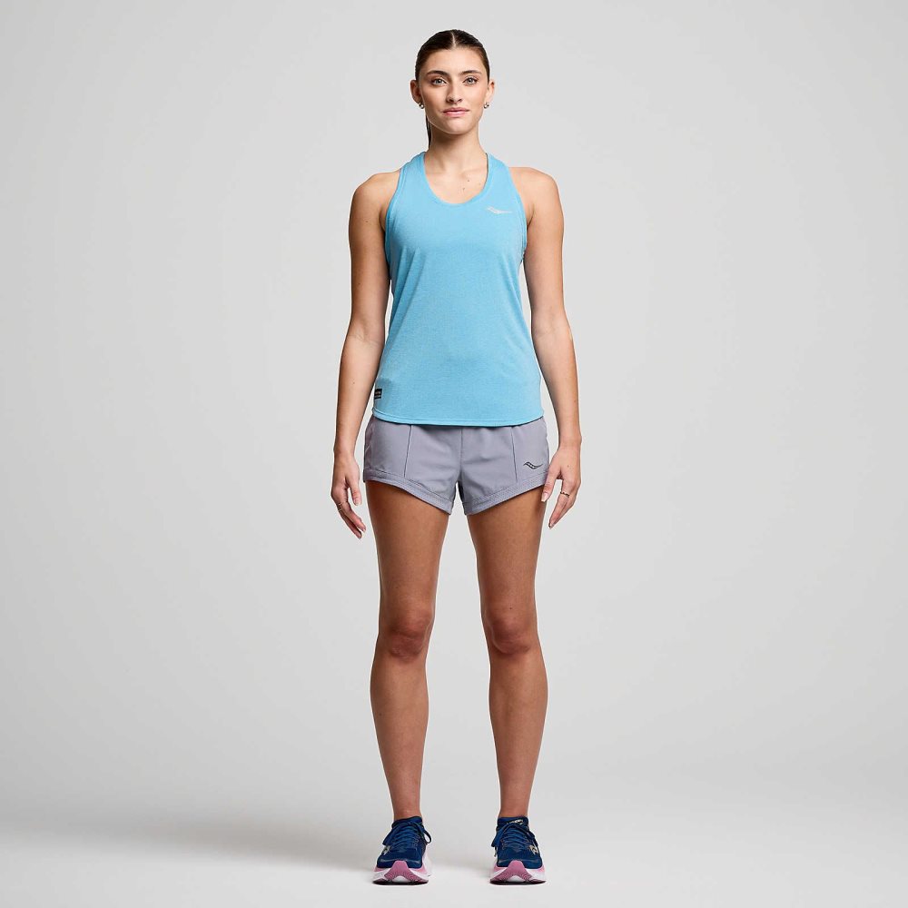 Saucony Stopwatch Singlet Turquoise | OJTUI-1702