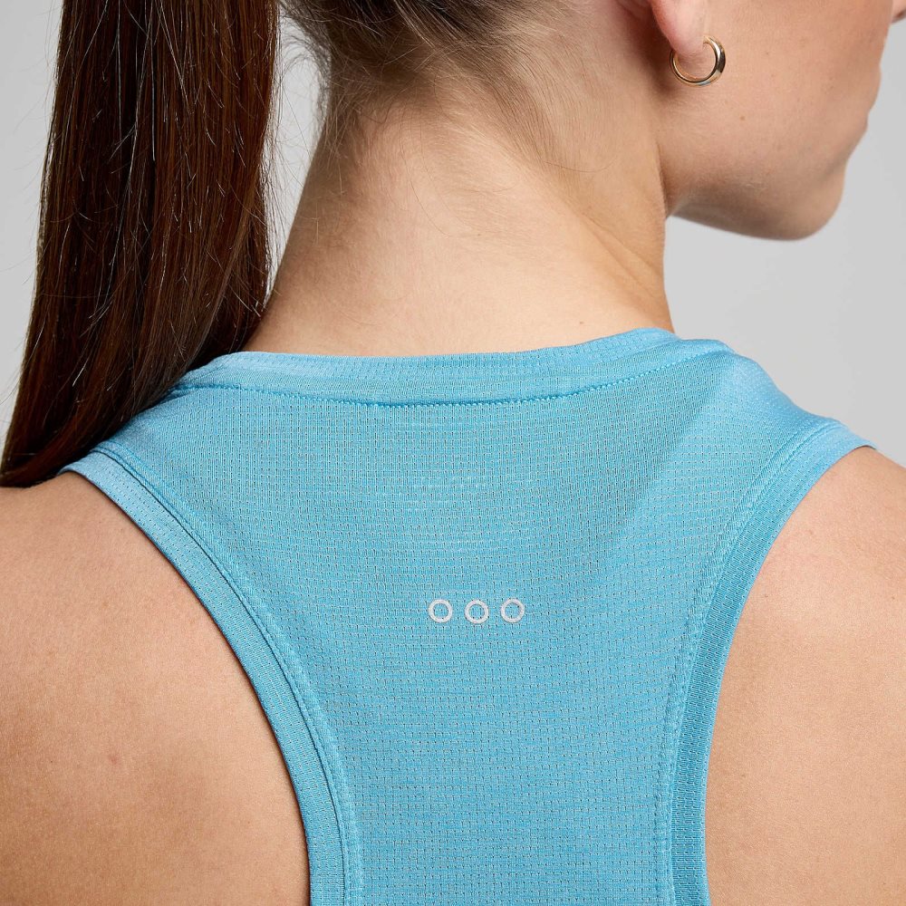 Saucony Stopwatch Singlet Turquoise | OJTUI-1702