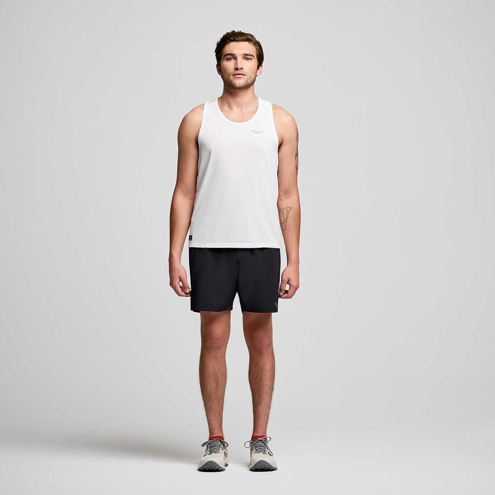 Saucony Stopwatch Singlet White | IQBET-0294