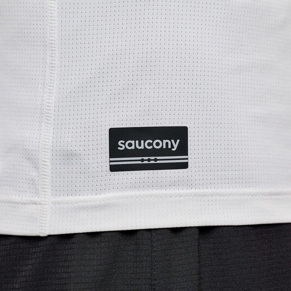 Saucony Stopwatch Singlet White | IQBET-0294