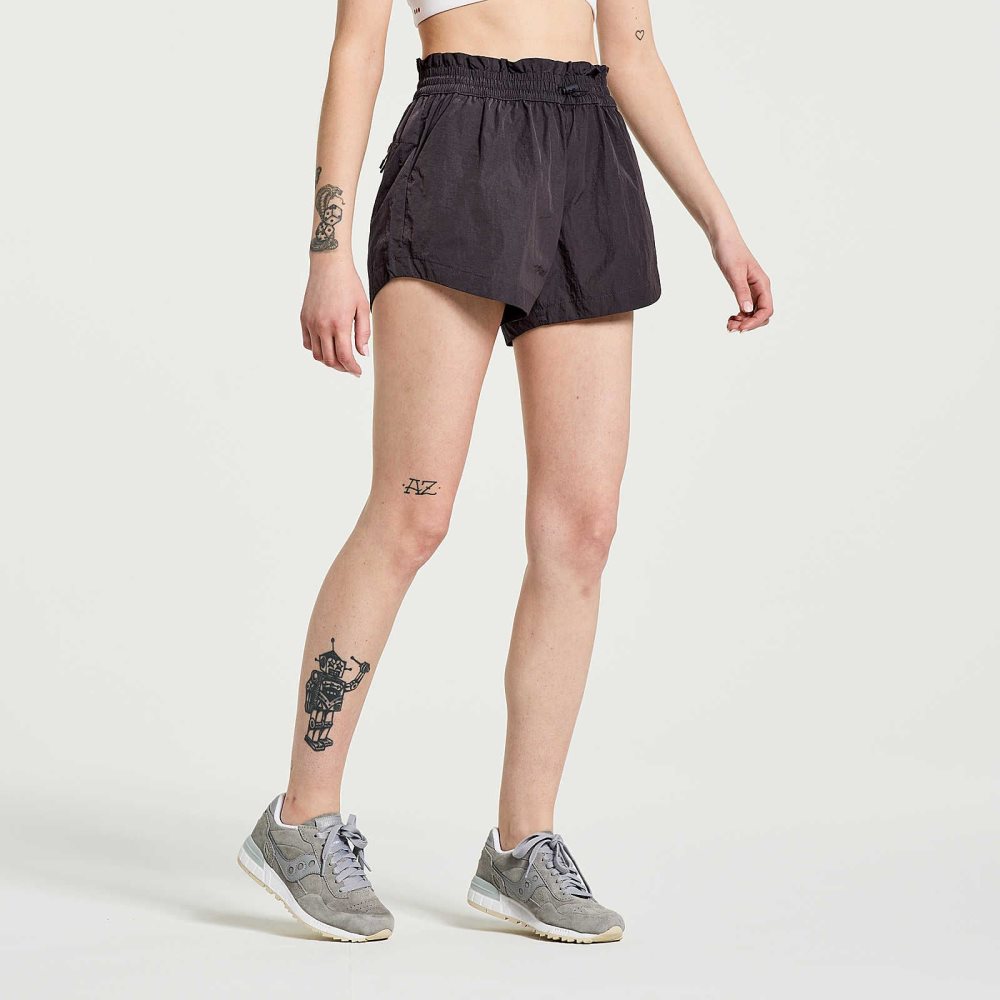 Saucony Unwind Short Black | XOQJZ-1346